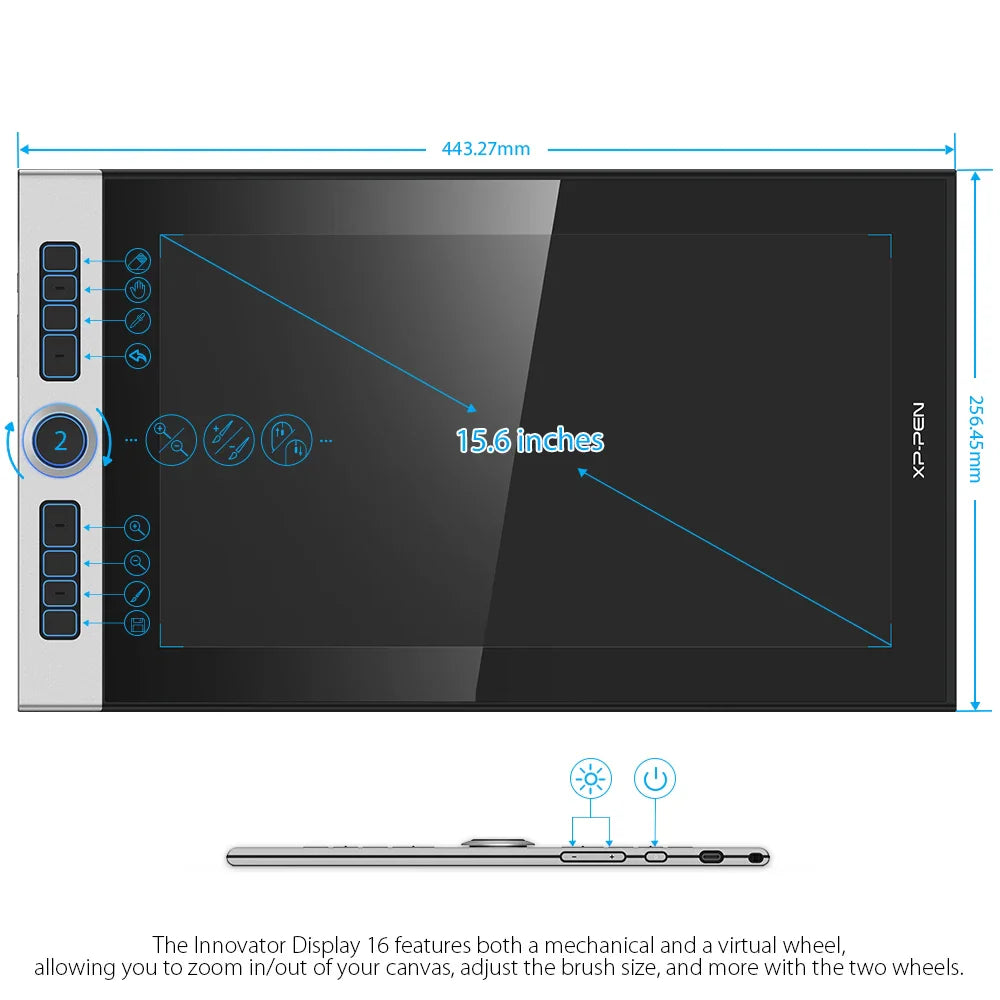 XPPen Innovator 16 Graphics Tablet 15.6 inch Pen Display Drawing Board Monitor 88% NTSC With Battery-free Stylus Tilt Supported