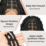 Kalyss 36" Square Knotless Butterfly Box Braided Wigs for Black Women Full Double Lace Frontal Wig with Baby Hair