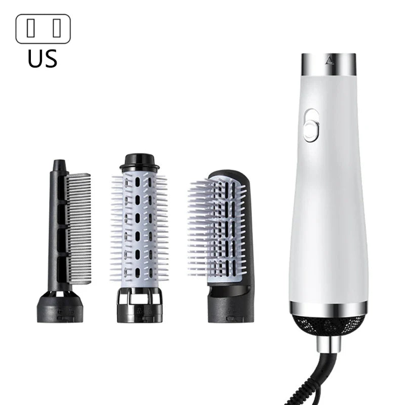 2023 New Hot Air Hair Dryer Brush, Multifunction Electric Hair Straightener Brush Negative  Fast Heat Curler Comb Styler