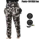 Fan Pants Cold Fishing Pure Cotton Site Welder Camping Ride Climbing Hiking Sports Fan Suit Air-Conditioning Clothes Fan Cooling