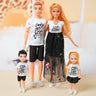 30cm Family Doll Movable Body Mom Dad Ken and Kids 4 Dolls Set 1/6 Barbies Doll Toy for Child Kids Education Birthday Gift