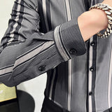 British Style Autumn New Striped Shirts Mens Long Sleeve Business Slim Fit Casual Shirt Homme Social Formal Wear Blouses 4XL-M