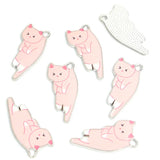 10pcs Kawaii Pet Kitten Enamel Charms for DIY Ornaments Accessories Necklace Earrings Keychain Cute Lazy Cat Alloy Pendants