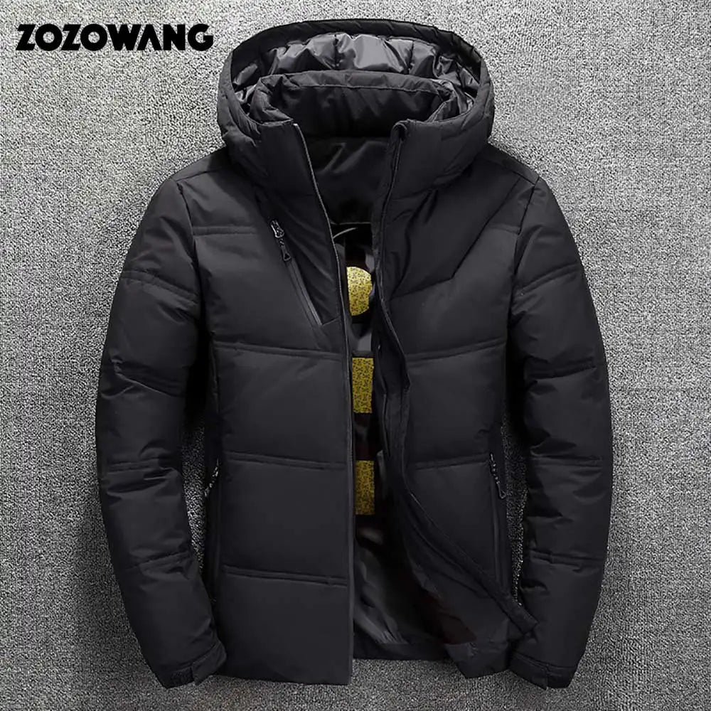 ZOZOWANG High Quality White Duck Thick Down Jacket Men Coat Snow Parkas Male Warm Hooded Clothing Winter Down Jacket Outerwear