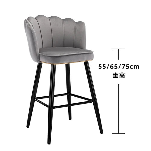 Leather High Bar Chair Modern Nordic Luxury Blue Minimalist Dining Chairs Metal Design Banqueta Giratria Furniture Bar Chair