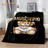 HD Cartoon Moschino Toy Bear 3D Blanket,Soft Throw Blanket for Home Bedroom Bed Sofa Picnic Travel Office Rest Cover Blanket Kid