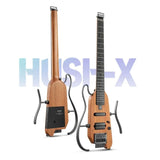 Headless Electric Guitar Professional Silent Travel Mahogany 2 Colors Sunset Play in Everywhere Smart Guitarra