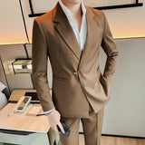 High Quality Fashion All Fashion Casual Solid Color Handsome Smart Casual  Four Seasons  Blazers  Polyester  Single Breasted