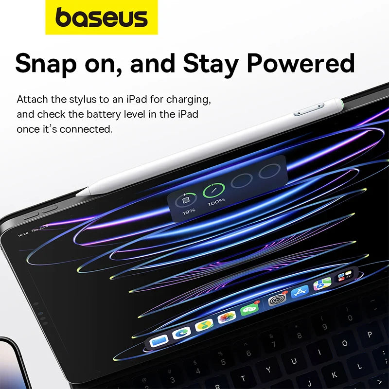 Baseus Wireless Charging Stylus Gen3 with Remote Page-Flipping Palm Rejection Touch Pens with Tilt Sensitivity for iPad Pro