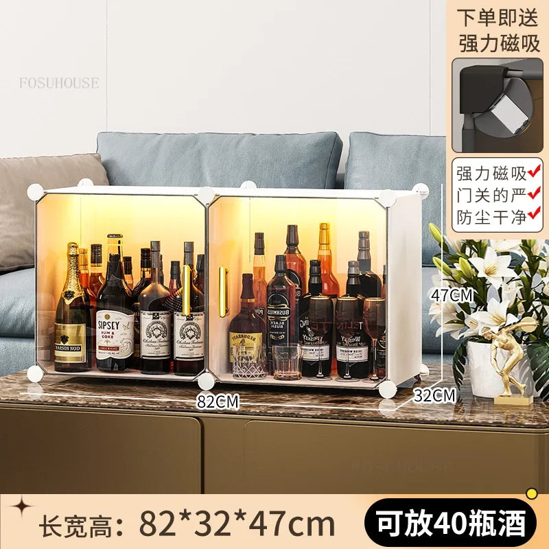 Living Room Wine Small Display Cabinet Light Luxury Desktop Wine Cabinets Home Wall-mounted Restaurant Bar Floor Storage Cabinet