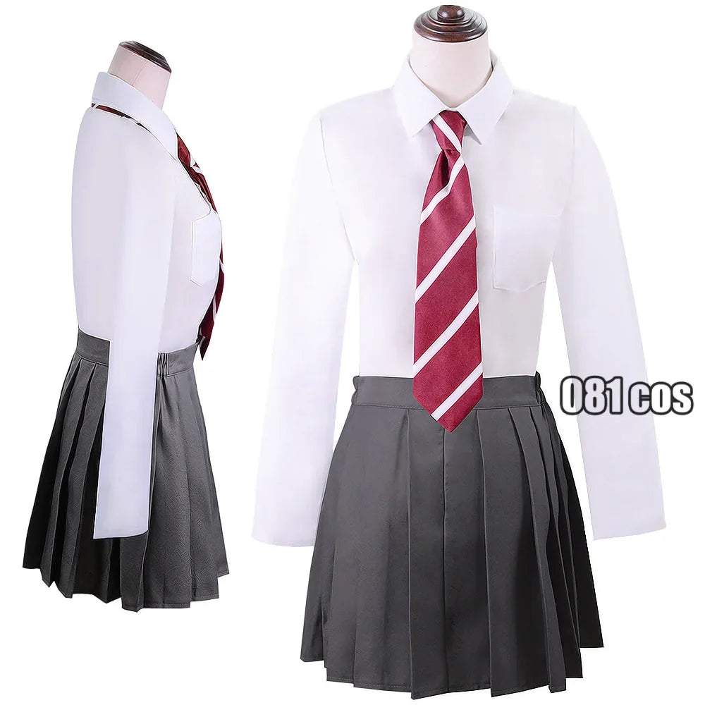 Anime Call of The Night Asai Akira Cosplay Costume White Blouse Skirt School Uniform Outfit Yofukashi No Uta Halloween Party