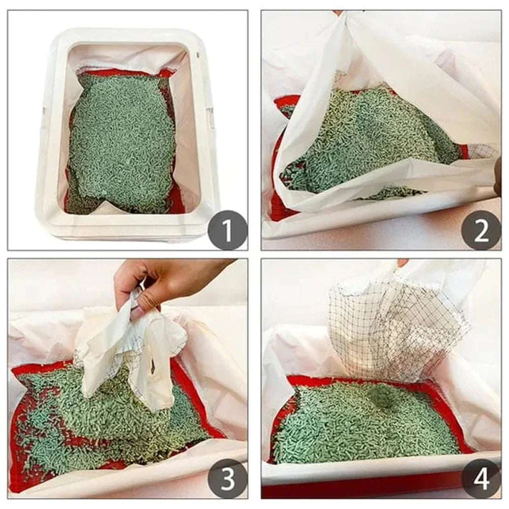 10 Pcs Cat Litters Liners Mesh Bag Quick Convenient Cleaning Cat Litters For Pet Cat Lovers