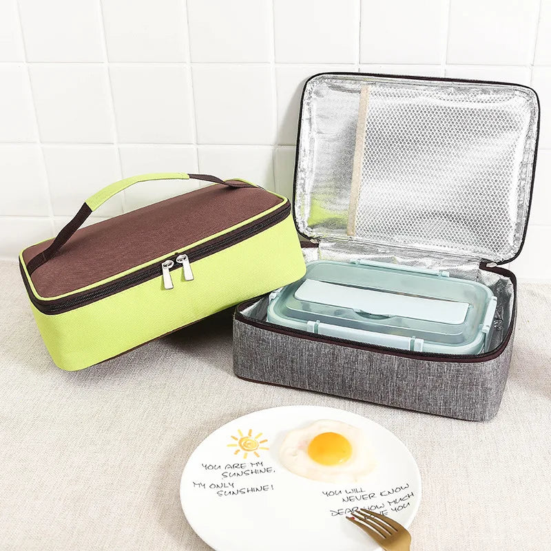 Square Fashion Thermal Lunch Bag Portable Leak Proof Picnic Food Carrier Insulated Cooler Bento Box Bags for Adults Children