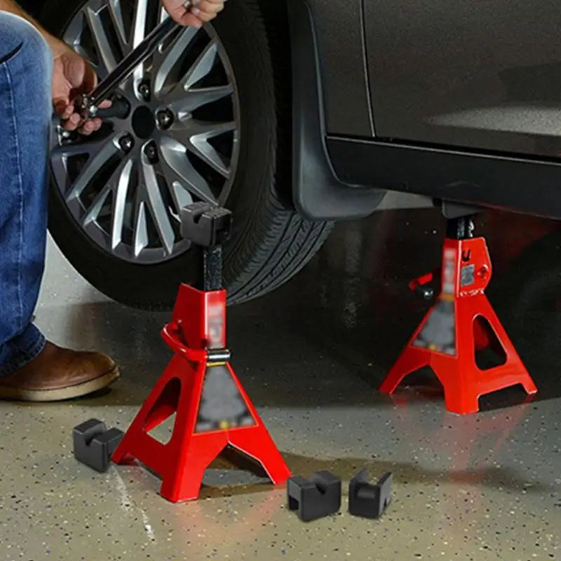 4pc Car Lift Pad Jack Stand Vehicle Lifting Rubber Adapter Slotted Pinch Weld Protector For Auto Equipment Slotted Trolley  Jack