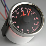 0-12 Hours HourMeters 2" 52mm Clock Gauges with Red Backlight Instrument Show Clock Meters for Car Boat Yacht RV 9-32V