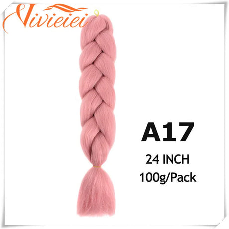 6 Pcs 24” Synthetic Braiding Hair Pink Jumbo Braids Hairstyles Purple Blue Blonde Ombre Hair Extensions For Women 100G/Pack