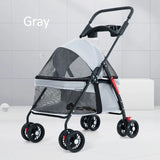 Pet Products Dog Cat Carrying And Strollers Folding Pet Cart Carrier With Wheels Puppy Conveyors Trolley Car For Small Animals