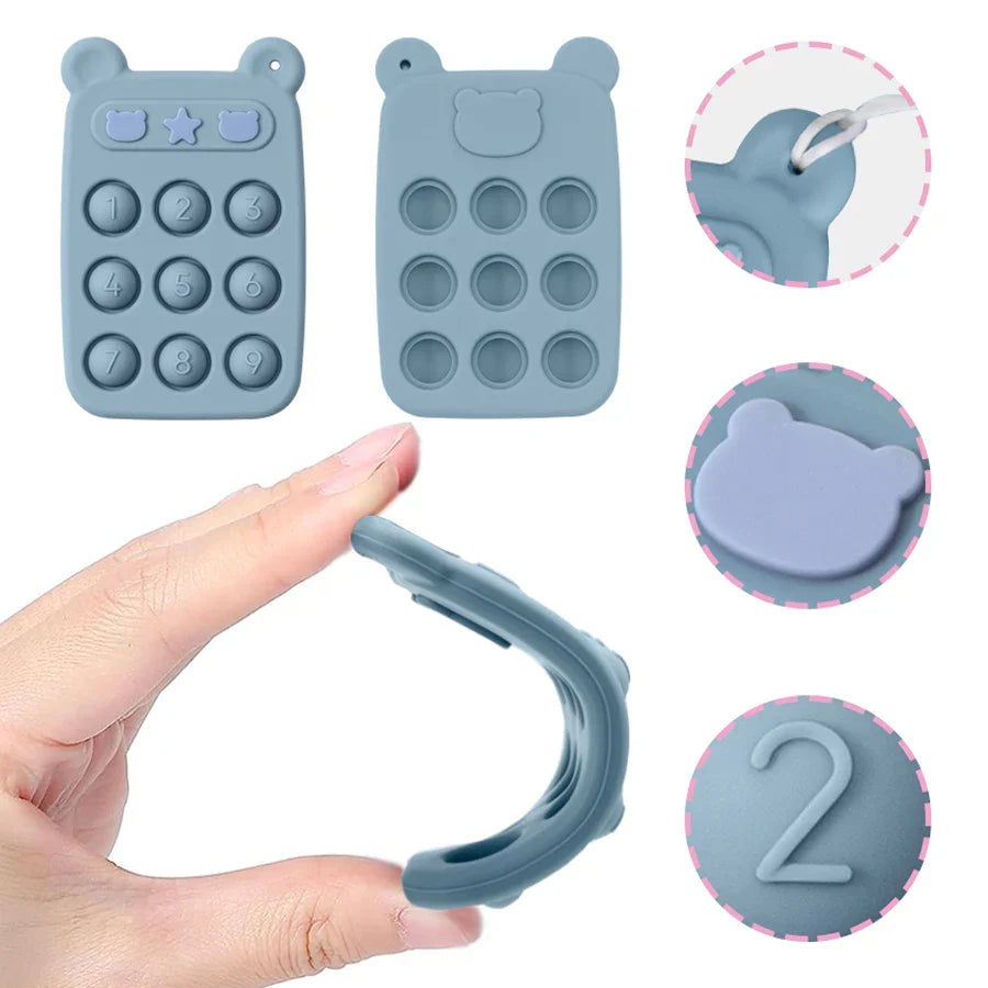 Food Grade Silicone Baby Teether Toys BPA Free Calculator Shape Teething Toy For Newborns Kids Sensory Educational Baby Items