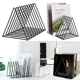 1Pc Nordic Iron Art Triangle Bookcase Ins Style Desktop Magazine Storage Shelf Newspaper Shelf Household Storage Shelf