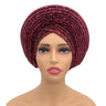 NEW Sequins Turban Cap for Women Ready to Wear African Auto Gele Headtie Nigeria Wedding Geles Female Head Wraps Lady Headpiece