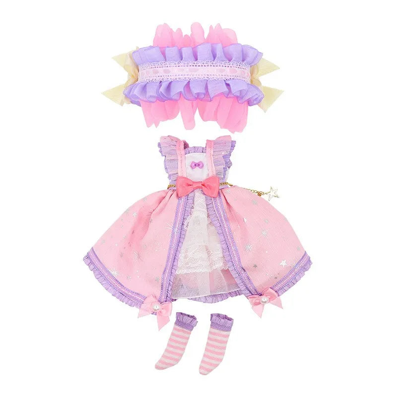 Handmade Blyth Doll Bear suit Clothes Doll Blyth Doll Clothes Princess Dress With White Lace For Ymy Licca Azones Ob24 Ob27 Fr