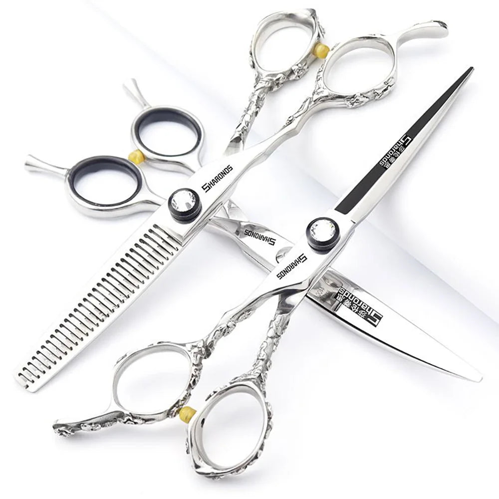 Classic Left Hand Barber Scissors, Exclusive High end Hair Scissor Tools for Hairdressing Professionals, 6-inch Set.