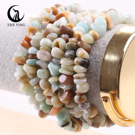 Stretch Natural 5-8mm Chips Bead Bracelet Healing Crystal Energy Fashion Jewelry for Women Men Girl Birthday Gift