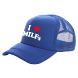 I Love MILFS Trucker Caps Men Funny Humor Hat Baseball Cap Cool Summer Unisex Mesh Net Caps MZ-476