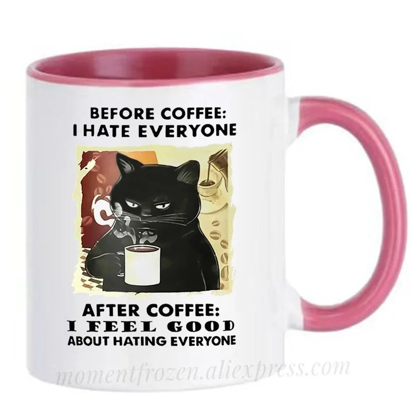 Funny Cat Mugs Coworker Gifts Coffee Spelled Backwards Is Eeffoc Coffeeware Mugen Home Decal Tableware Drinkware Tea Cup Teaware