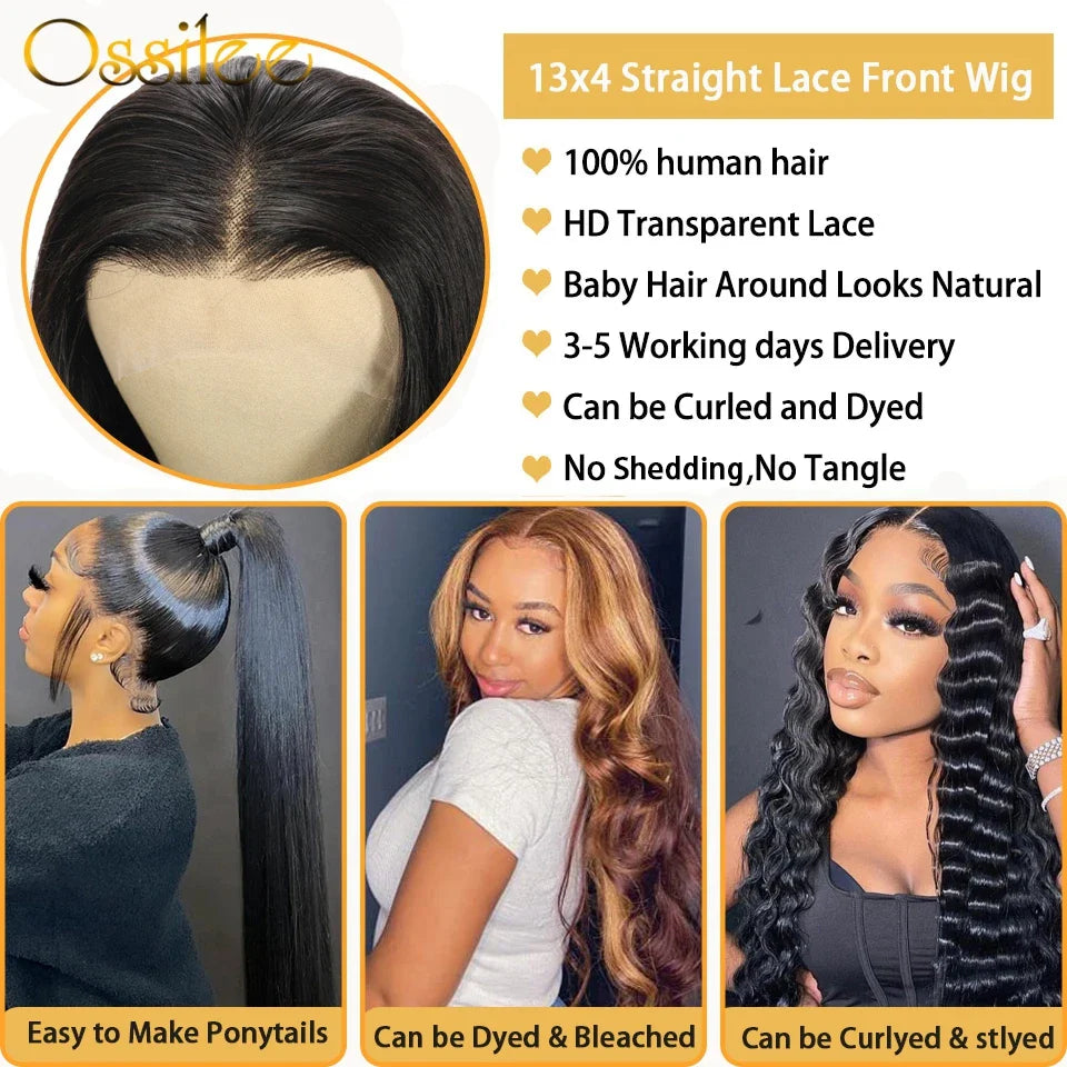 Glueless Wig Human Hair Ready to Wear 5x5 HD Lace Closure Wig 13x4 Lace Front Wig Human Hair Straight 360 Full Lace Wig