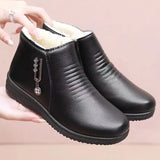 2024 New Women's Real Leather Ankle Boots Thick Bottom Plush Shoes Women Winter Warm Shoes Fashion Cool Footwear Size 35-41