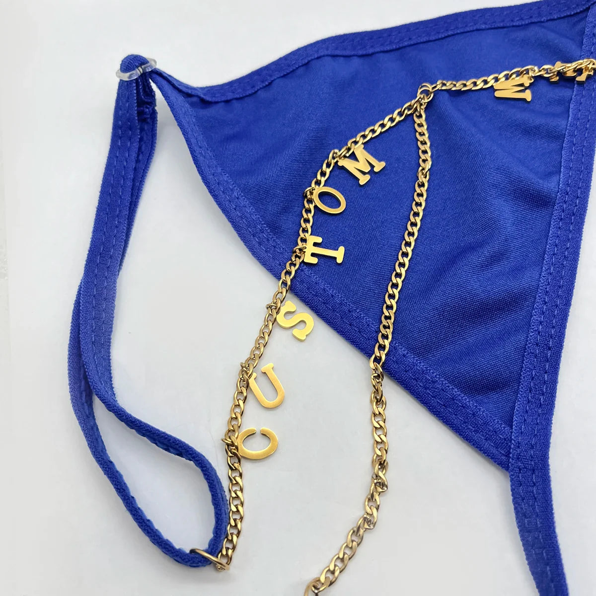 Colorfast Summer Name Waist chain Women Stainless Steel for Women Body Chain Custom Cuban Chain Letters Thong Beach Pants Womens