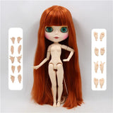 ICY DBS Blyth Doll 1/6 bjd toy 30cm red brown Hair white skin joint body matte face girl gift ob24 anime doll