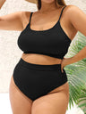 0XL - 4XL Ribbed Bikini Large Size Swimwear Plus Size Women Swimsuit Female Two-pieces Bikini set Bather Bathing Suit Swim V3774