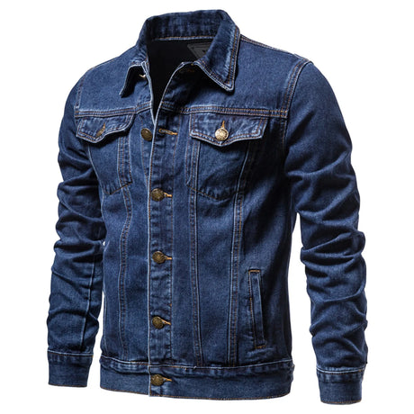 Men'S Workwear Long-Sleeved Lapel Denim Jacket Fashionable Loose Multi-Pocket Jacket Outwear Casual Soft Coat Chaquetas Hombre