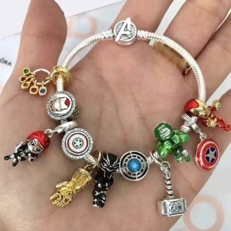 Cute Enamel Disney Princess Dress Charms Bracelet Women Colorful Glass Beads for Jewelry Making Girl Cartoon Skirt Pendants Gift