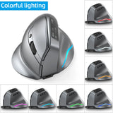 ZELOTES F-26C Desktop Upright Mouse Ergonomic 3200DPI 2.4G Bluetooth-Compatible 8 Buttons Rechargeable Vertical Gaming Mouse