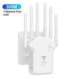 1200Mbps WiFi Repeater Wireless WiFi Signal Repeater Extender High Gain 6 Antenna Dual-Band 2.4G 5G Network Amplifier WPS Router