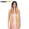 FREEDOM Synthetic Lace Front Wigs For Women Super Long 38Inch Ombre Blonde Highlight Ginger Straight Lace Wigs Cosplay Wigs