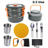 Camping Cooking Set Outdoor Aluminum Lightweight Equipment Camping Cookware Kit For Traveling Trekking Hiking Supplies