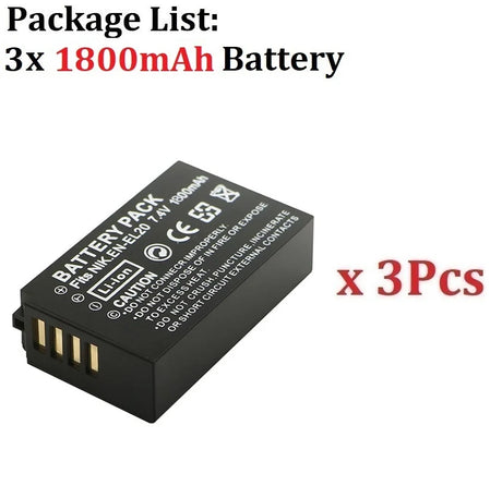 1800MAH EN EL20 EL20A BATTERY EN-EL20 EN-EL20A for Nikon Coolpix P1000 P950 Nikon 1 J1, 1 J2,1 J3 for Nikon 1 AW1 CAMERA BATTERY