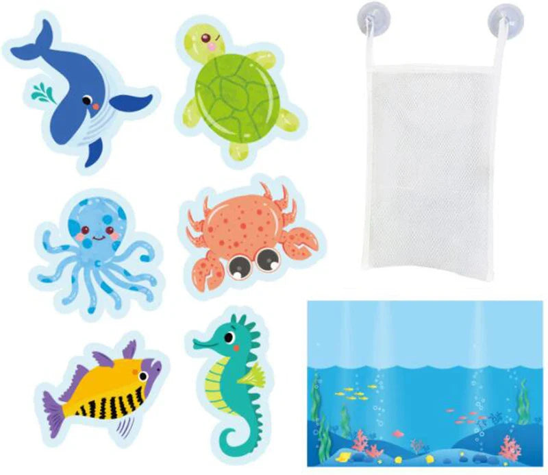 Children Bathroom Stickers Toys Baby Cognitive Soft EVA Animals Sticker Floating Foam Bath Toys for Kids Baby Water Bathtub Toys