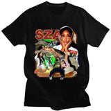 Rapper SZA CTRL X SOS Album Print T-Shirt Plus Size Retro Punk Universal Oversized Hip Hop Harajuku Cotton Streetwear