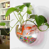 Wall Hanging Plant Terrarium Acrylic Clear Wall Fish Bowl Wall Mounted Betta Fish Tank Fish Bubble Aquarium Decorative Flower