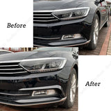 For VW Passat B8 Variant Front Fog Light Frames Cover Trim Sticker Grille 2016 2017 2018 2019 Body Kit Tuning Gloss Black Tuning