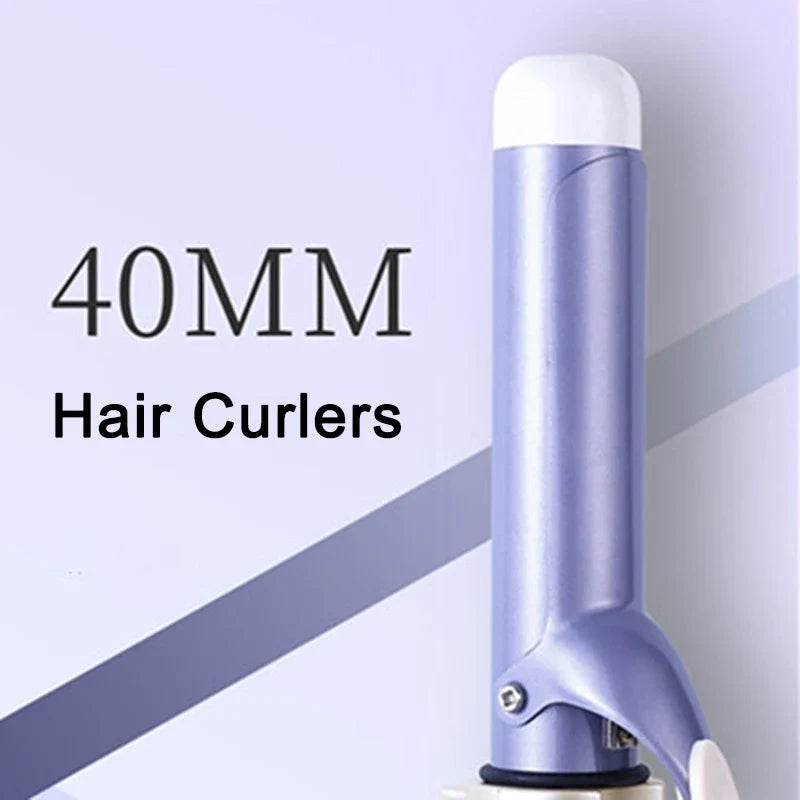 40MM Electric Hair Curler Large Wave Curling Iron Ceramic Glaze Negative Ion Coating 10s Fast Heat Hair Styling Appliances Tool