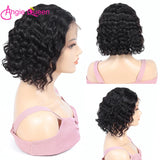 Brazilian Deep Wave Bob Wig 13x4 Lace Frontal Wig Human Hair Natural Hairline Remy Short Curly Closure Wig Preplucked Baby Hair