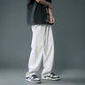 New Korean Fashion Men's Casual Long Jeans Classic Man Straight Denim Wide-leg Pants Solid Color Light Blue Black 3XL