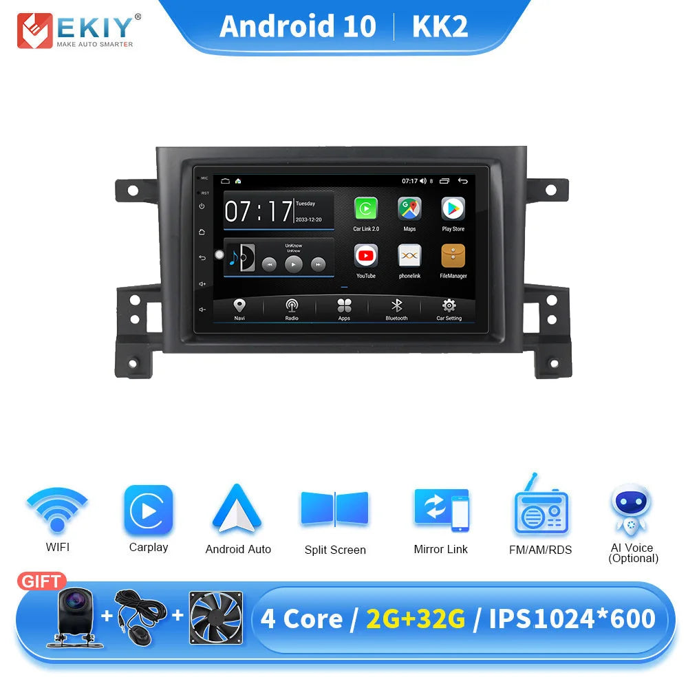 EKIY KK5 Car Radio Stereo For Suzuki Grand Vitara 3 2005-2015 Android Intelligent System Multimedia Video Player Navigation GPS