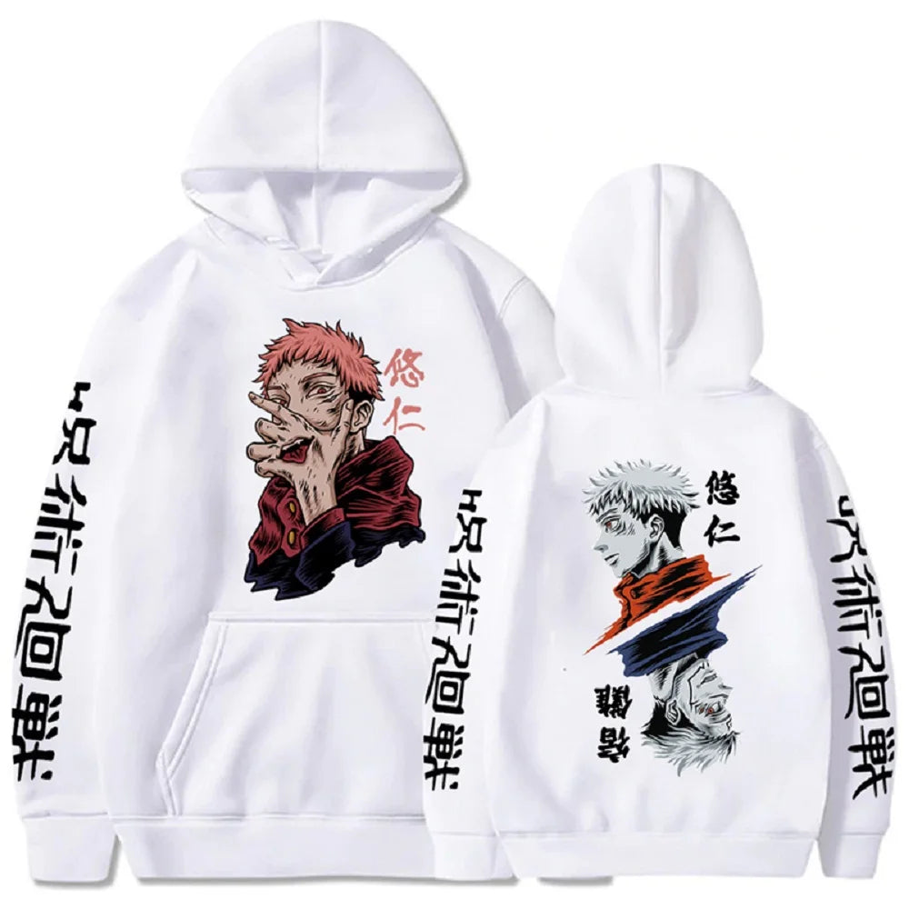 Anime Jujutsu Kaisen Hoodies Men Satoru Gojo Print Sweatshirt Autumn Winter Harajuku Hoody Hooded Streetwear Plus Size Hoodie